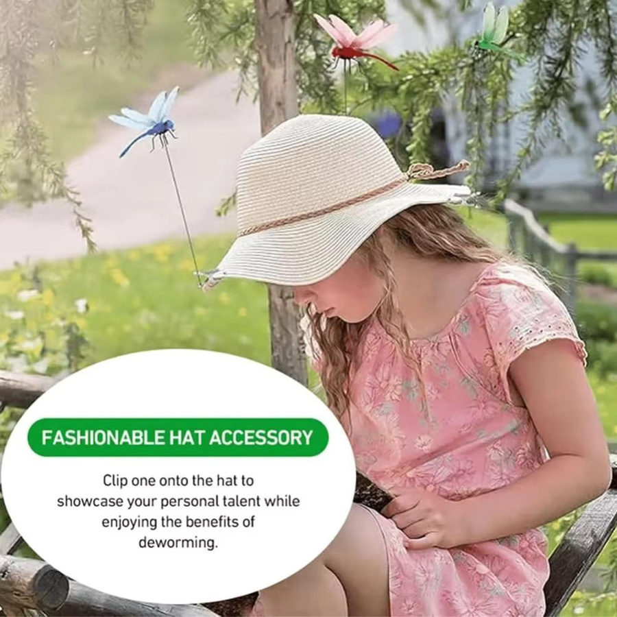 Dekorative Libellen-Clips für Gartenstangen in Gelb und Multicolour zur Terrassendekoration - Bild 2