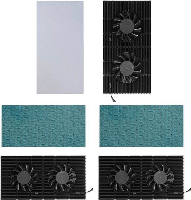 VODOOL GPU Rückplatte Speicher-Kühler aus Aluminium-Legierung mit PWM-Lüfter für RTX 3090 3080 3070 Serie, Schwarz - Bild 1