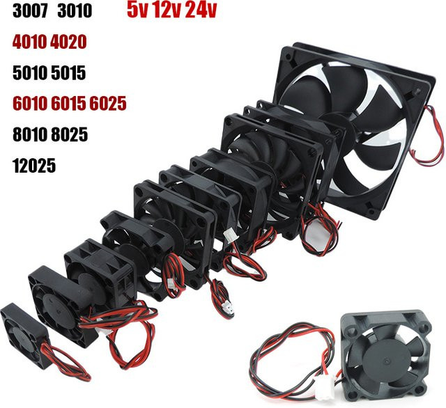 Gakaki Lüfter mit bürstenlosem Motor in Schwarz, 2PIN, für 3D-Drucker, DC 5V 12V 24V - Bild 1