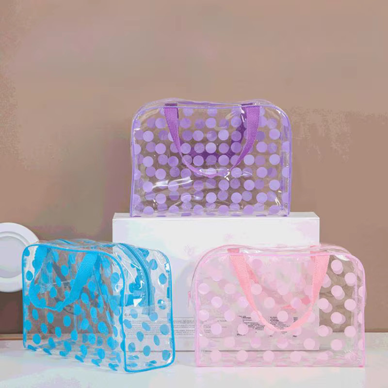 Velishy Make-up-Tasche, transparent, blau, Damen - Bild 1