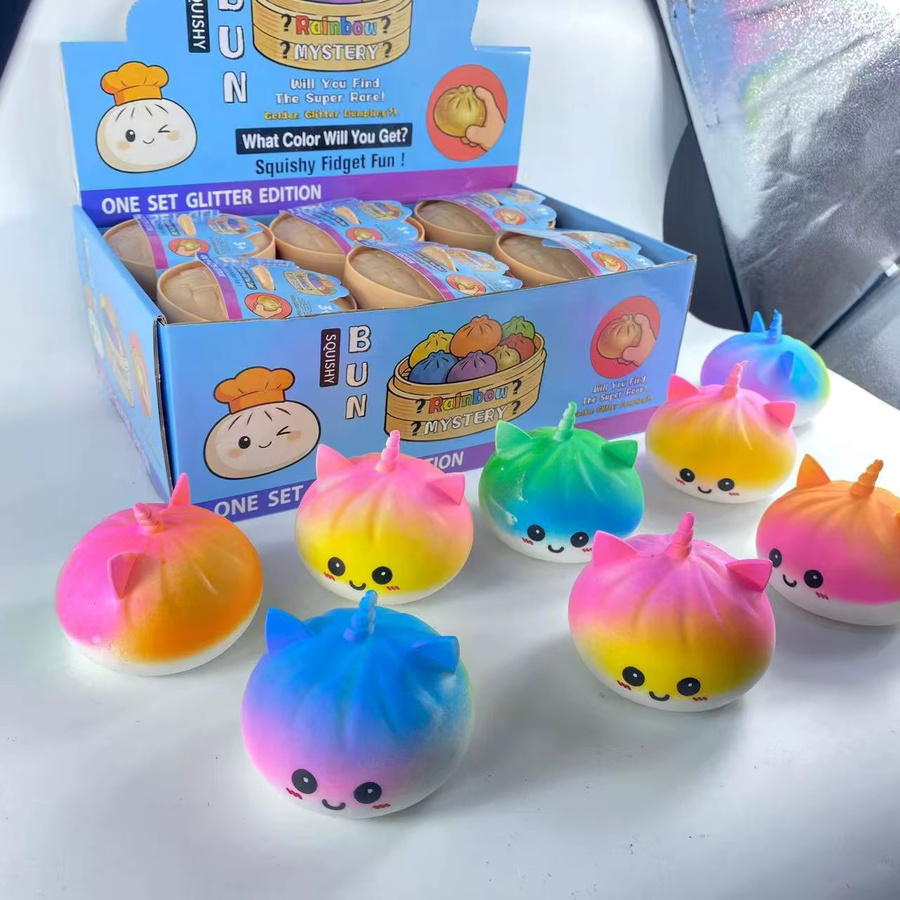 Adoowoo Einhorn-Brötchen Dekompressionsspielzeug in bunten Farben als Desktop-Ornament für Kinder - Bild 3