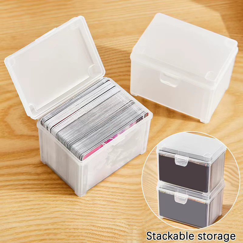 Transparente Karten-Aufbewahrungsbox aus Kunststoff für Sammelkarten und Spielkarten, stapelbar - Bild 2
