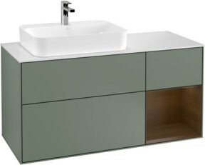 V&B Finion Waschtischunterschrank mit LED-Beleuchtung und Regalelement, Breite: 120 cm, lackiert - Bild 1