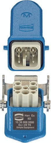HARTING Steckverbinder-Set 10360080006 in Blau mit 8 Polen - Bild 1