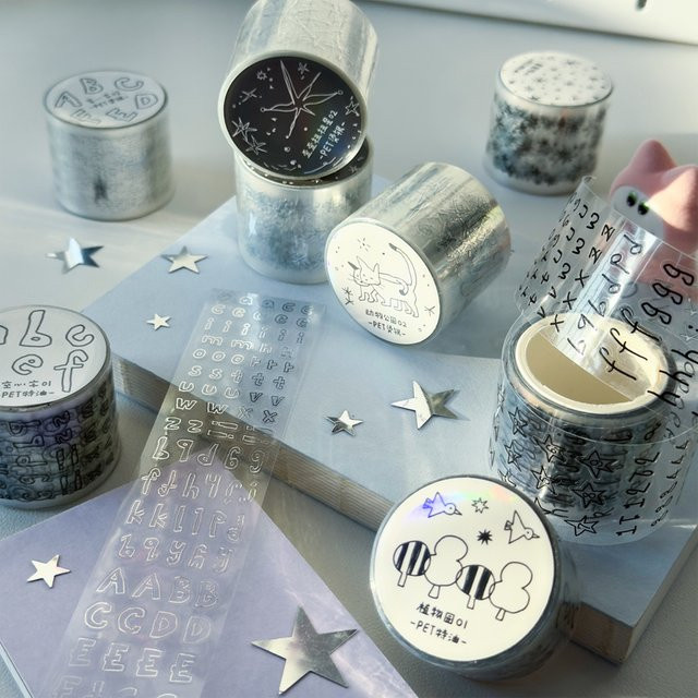 Agugu Washi Tape mit abstrakten Zeichnungen, Buchstaben und Zahlen für Graffiti- und Haustier-Aufkleber-Designs - Bild 1