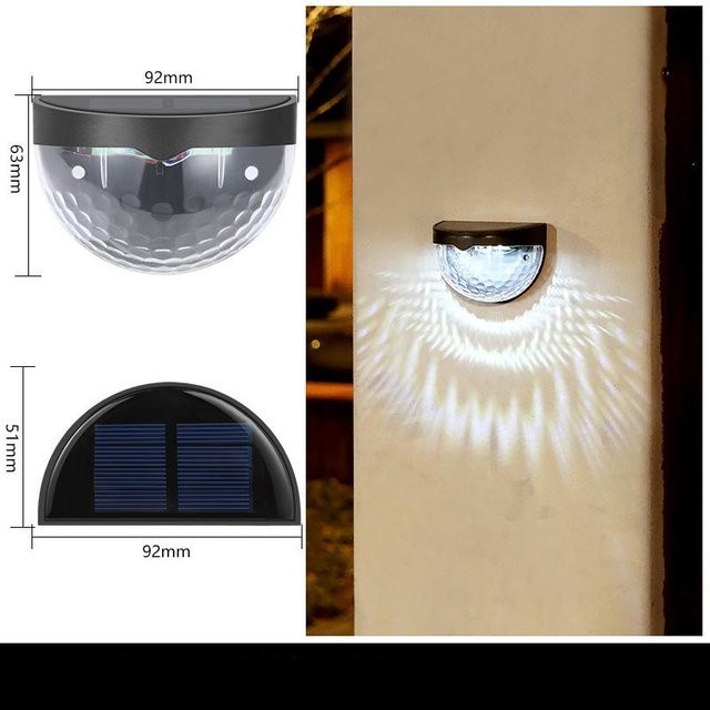 SHIJIN Light LED Solar Wandlampe für Garten und Terrasse, Wasserdichte Außenbeleuchtung in Weiß mit Warmweißem Licht - Bild 1