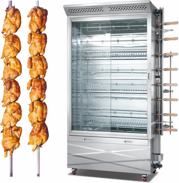 XMSJ Gasgrill Rotisserie Hühnerofen aus Edelstahl in Silber für professionelle Gastronomie - Bild 1