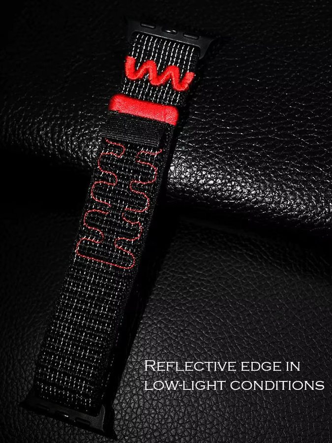 URVOI Uhrenarmband Nylon-Klettverschluss, Schwarz, Unisex - Bild 5