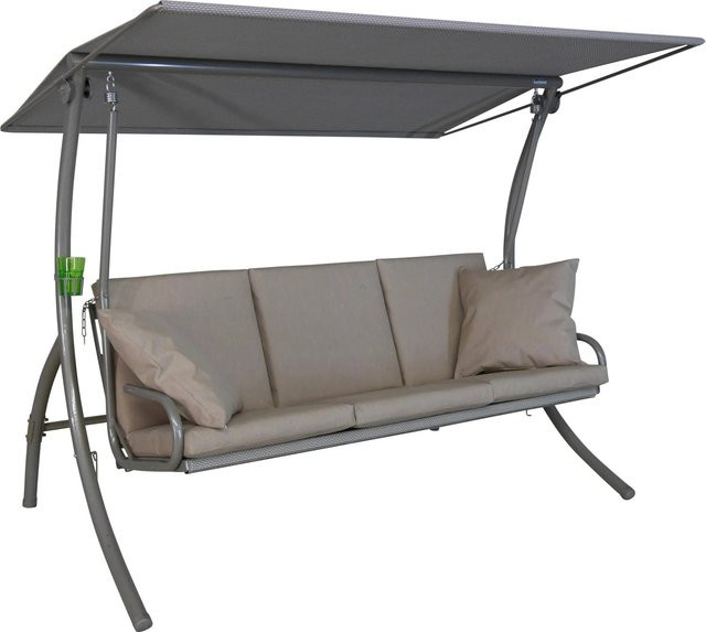Angerer Freizeitmöbel Hollywoodschaukel Elegance Sun 3-Sitzer in Taupe mit Liegefunktion, Auflagen und Sonnendach, B/T/H: 240 x 160 x 145 cm - Bild 1