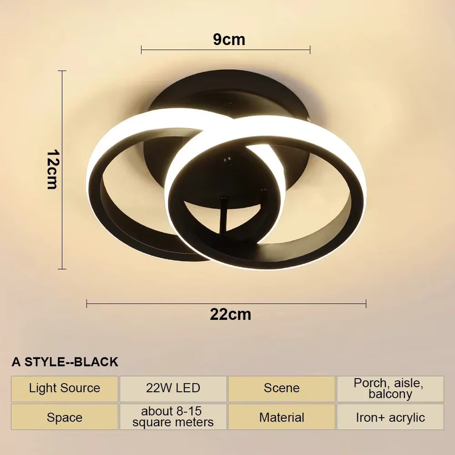 TRAZOS LED Deckenleuchte Modern Ring-Design in Schwarz für Schlafzimmer und Esszimmer - Bild 3
