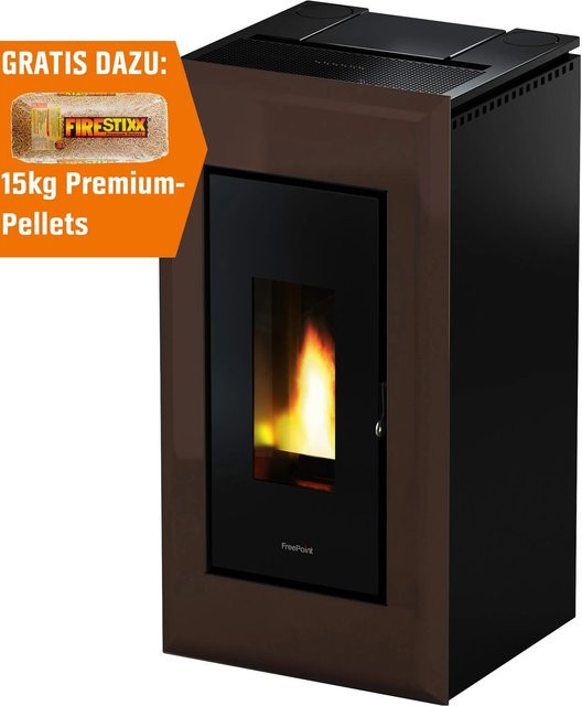 Freepoint Pelletofen Vega in Braun mit 10,5 kW Leistung und Automatik - Bild 1