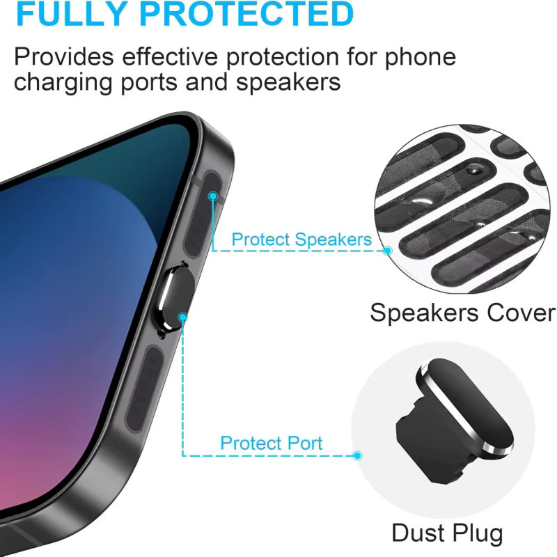 64-teiliges Staubschutz-Set für Apple iPhone und Lightning-Anschluss zur Abdeckung von Ladeport und Lautsprechern - Bild 2