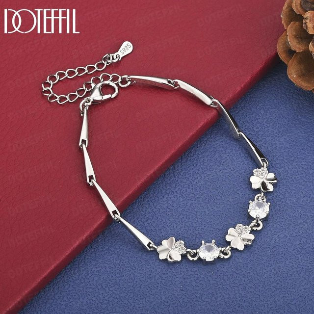 Doteffil Armband 925 Silber, Zirkonia, blau, Damen, 20cm - Bild 1
