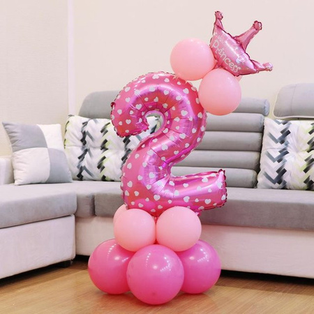 ARI Geburtstagsdekoration Zahlen Folienballons für Kindergeburtstage in Rosa und Blau