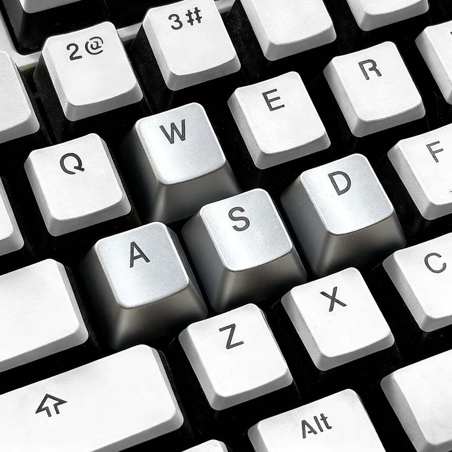 Attackfox Metall-Tastenkappen im Kirschprofil für mechanische Tastaturen mit WASD- und Richtungstasten - Bild 2