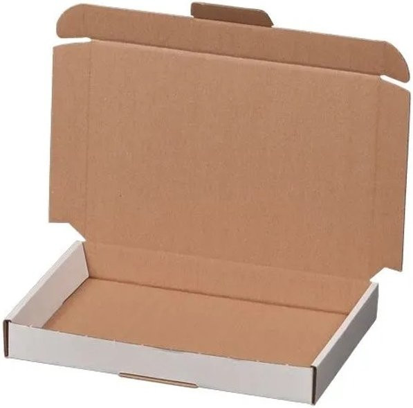 50er Set PROREGAL Maxibriefkartons Weiß, wiederverschließbar mit Fingerlochgriff, B/H/T: 33,0 x 24,2 x 4,5 cm - Bild 1