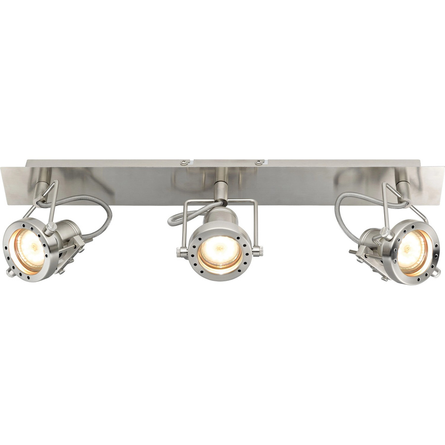 OBI LED Spot 3-er Dusino Deckenleuchte in Nickel Matt mit warmweißem Licht und GU10 Leuchtmitteln - Bild 2