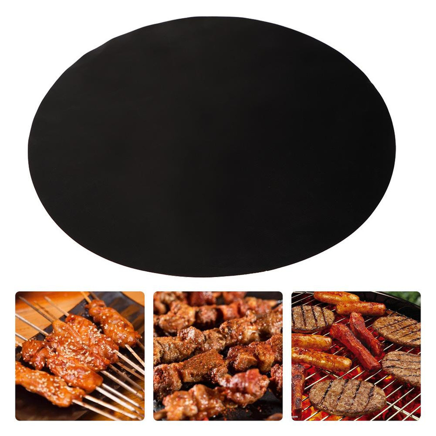 mfySpace Hitzebeständige Gasherdmatte aus Glasfaser und PTFE, rund, schwarz, Durchmesser: 40 cm - Bild 3