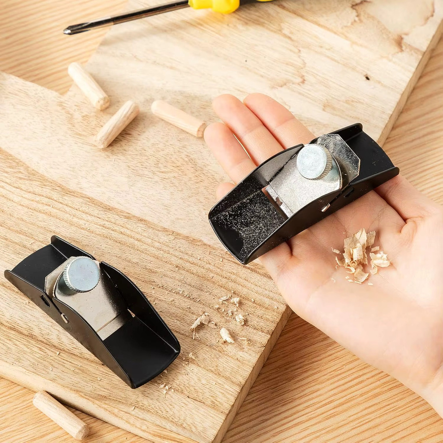 HORN Mini-Holzhobel aus Aluminiumlegierung in Schwarz für Zimmerei und Handwerk - Bild 2