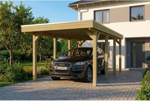 SKANHOLZ Carport Friesland aus Fichte mit EPDM-Dach in Grün, B: 320 cm, T: 555 cm - Bild 1