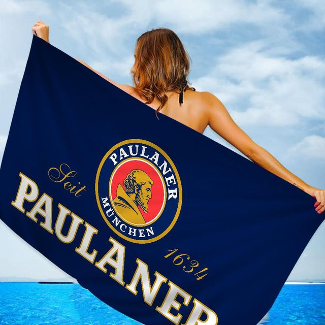 Paulaner Mikrofaser Strandtuch Blau, Saugfähig und Schnelltrocknend, B: 102 cm, H: 193 cm - Bild 1
