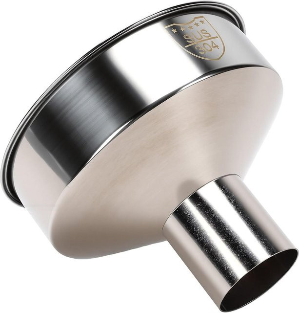 Fishine Edelstahl-Trichter mit weiter Öffnung, beige und silber, zusammenklappbar, rund - Bild 1