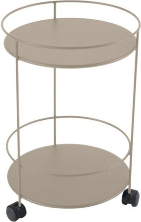 Fermob Guingütte Beistelltisch mit Rollen aus Metall in Beige