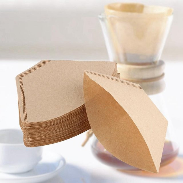 100 Stück Ungebleichte Kaffee Filter aus Papier in Beige für Kegel Tassen Brewer und Espresso Sieb von mfySpace - Bild 1