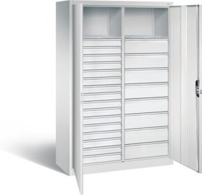 C+P Werkzeugschrank Acurado in Lichtgrau mit Türen und Schloss, H x B x T: 195 x 120 x 50 cm - Bild 1