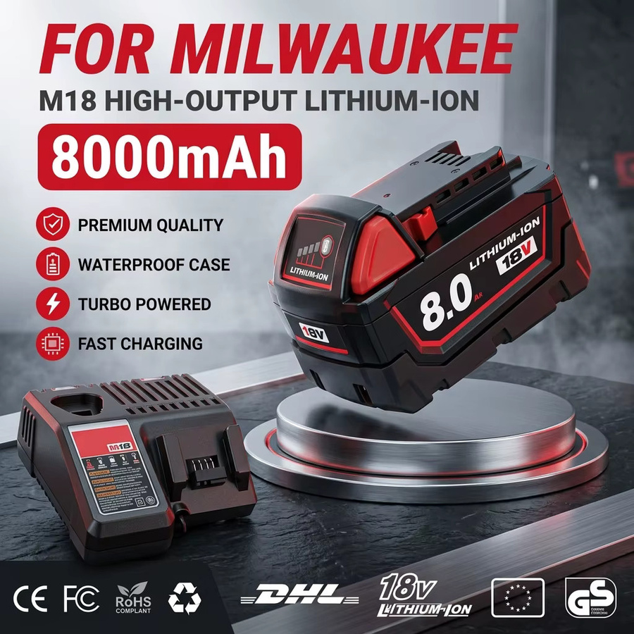 Milwaukee M18 Lithium-Ionen Ersatzakku 18V 8,0Ah IP65 wasserdicht - Bild 3
