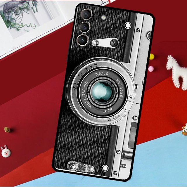 Retro Kamera Vintage Handyhülle für Samsung Galaxy S25 Ultra S24 S23 S22 S21 S20 FE S10 S9 in Schwarz - Bild 1