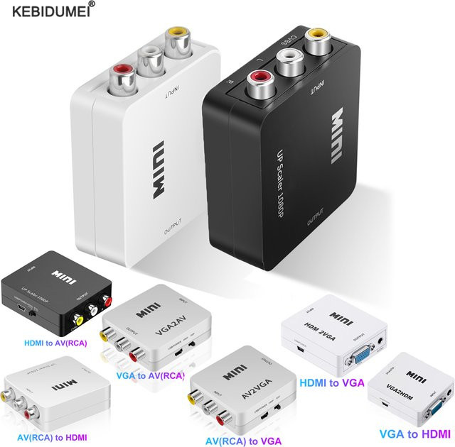 Kebidumei HDMI zu AV RCA Konverter und VGA Adapter für Xbox 360, DVD und PS3 in Schwarz oder Weiß - Bild 1