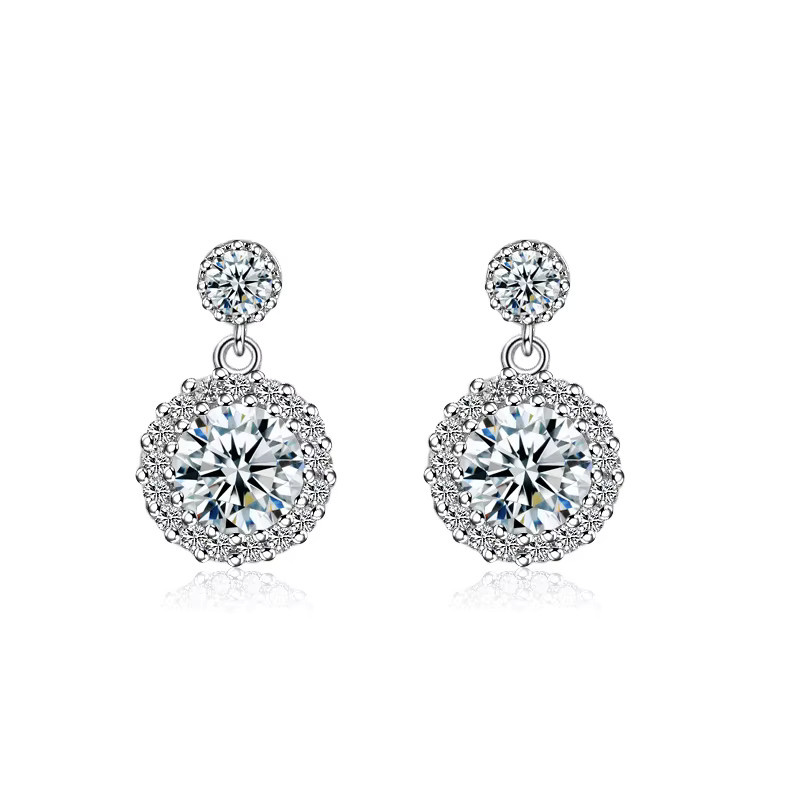 BJXMOSO Ohrringe, 925 Silber, Zirkon, Damen - Bild 3