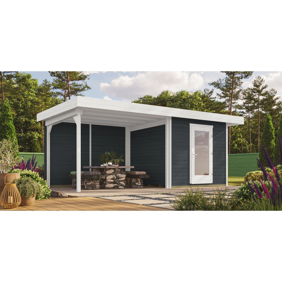 OBI Outdoor Living Holz-Gartenhaus Florenz mit Flachdach in Anthrazit, B/T: 530 x 314 cm - Bild 2