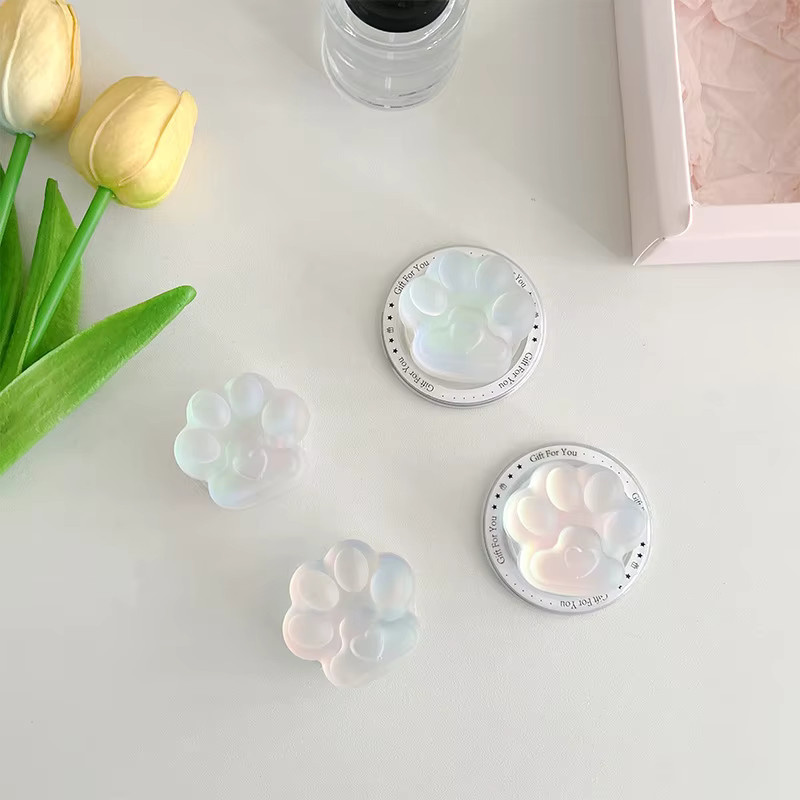 DIXSG Magnetischer Smart Tok mit 3D Katzenpfote im Laser-Design für iPhone und Samsung, Bunt/Pink - Bild 3