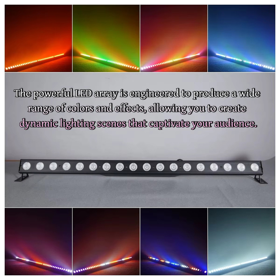 2 Stück HYULIGHTS RGBW 4-in-1 LED-Wallwasher-Leuchten mit 200W, 18 Pixeln und 18-Zonen-Steuerung für professionelle DJ-Bar und Bühnenbeleuchtung in Schwarz - Bild 2