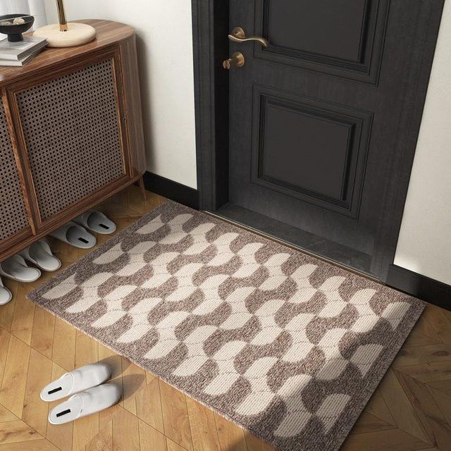 Rutschfeste und staubabweisende Fußmatte in Beige, B/B: 60 x 90 cm - Bild 1