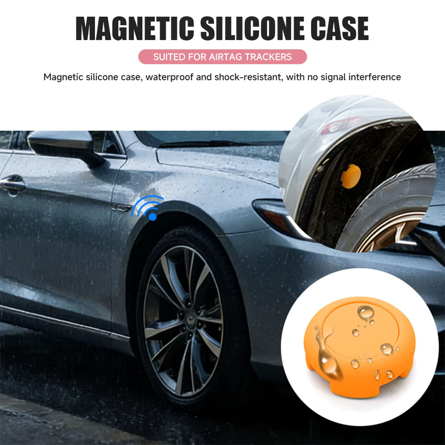 Magnetische Silikon Schutzhülle für Apple AirTag als wasserdichte Halterung für Fahrrad, Auto und Motorrad - Bild 2