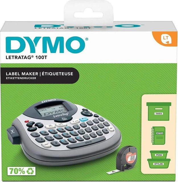 DYMO LetraTag LT-100T Tischgerät Beschriftungsgerät mit QWERTZ-Tastatur für 12 mm Etikettenbreite in Silber, Grau und Weiß - Bild 5