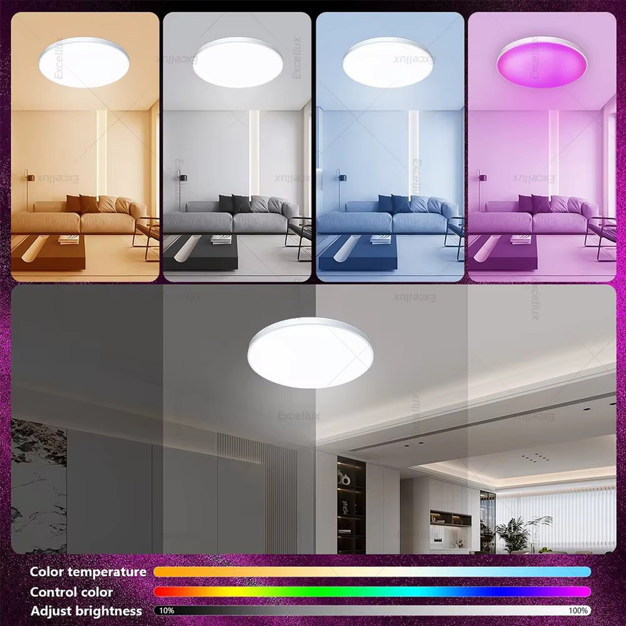 Tuya Zigbee Smart Deckenleuchte RGBCW in Weiß mit App-Steuerung und Kompatibilität für Alexa und Google Home, 40W, Rund - Bild 5