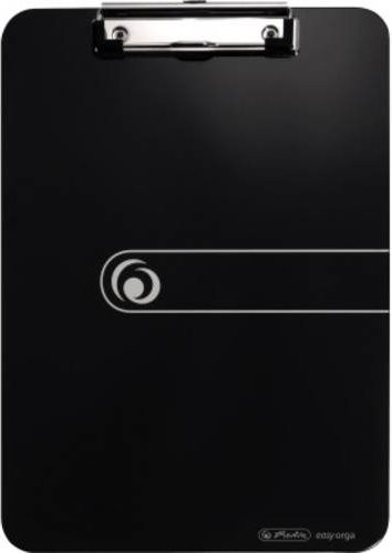 Herlitz Klemmbrett easy orga to go DIN A4 in Schwarz und Silber aus Kunststoff und Metall, Breite: 22,5 cm, Höhe: 31,5 cm - Bild 1