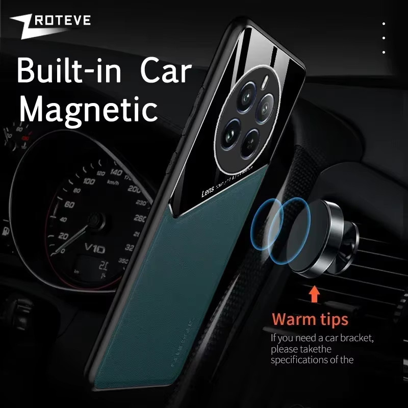 Zroteve Magnetische Handyhülle aus PU Leder und hartem PC für Realme 12 Pro, 11, 13 Pro Plus in Blau - Bild 4