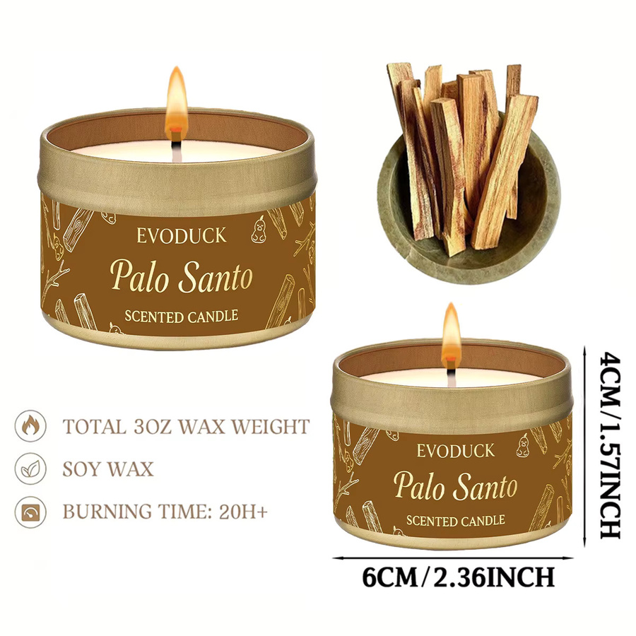 EVODUCK Palo Santo Duftkerze Premium Purify Elevate zur Energie-Reinigung und Meditation in Beige - Bild 3