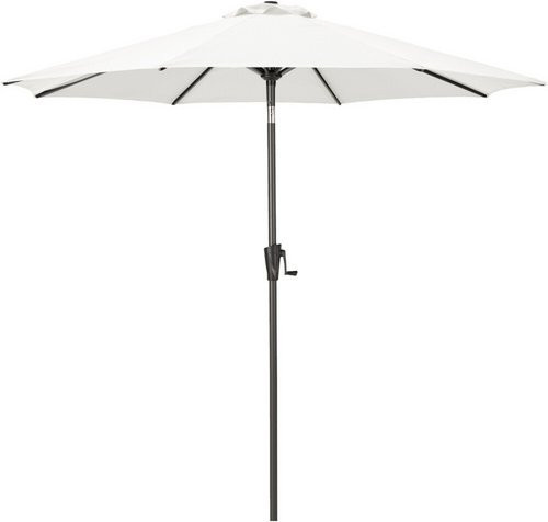 SIENA GARDEN Mittelstockschirm FAGUS Autotilt in Natur mit Aluminiumgestell und Polyesterbespannung, Durchmesser: 250 cm - Bild 1
