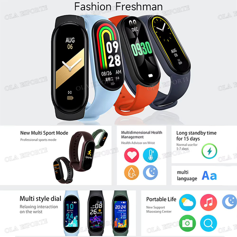 Ola Esporte Smart Watch Fitness Armband in Schwarz mit Bluetooth, Wasserdichtigkeit und Gesundheitsmonitor - Bild 4