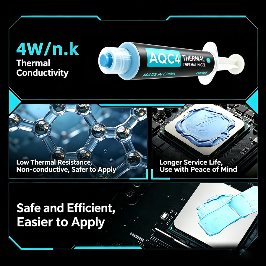 Anqulife Hochleistungs-Wärmeleitpaste zur schnellen Kühlung für VGA GPU IC Prozessor - Bild 2