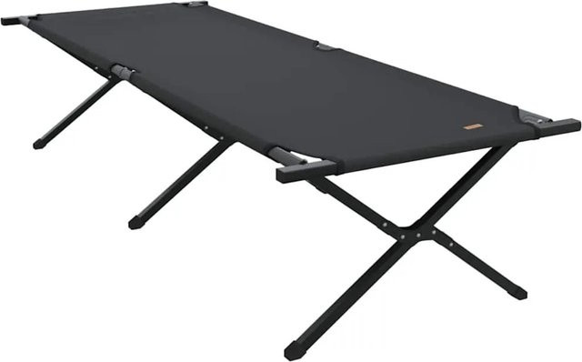 vidaXL Klappbares Schlafbett für Camping in Schwarz mit Oxford-Stoff und Stahlrahmen, B/T/H: 210 x 80 x 46 cm - Bild 1