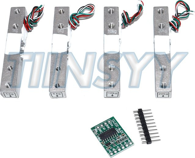 TIINSYY HX711 AD-Modul Gewichtssensor für elektronische Waagen aus Aluminiumlegierung, Farbe: Silber - Bild 1