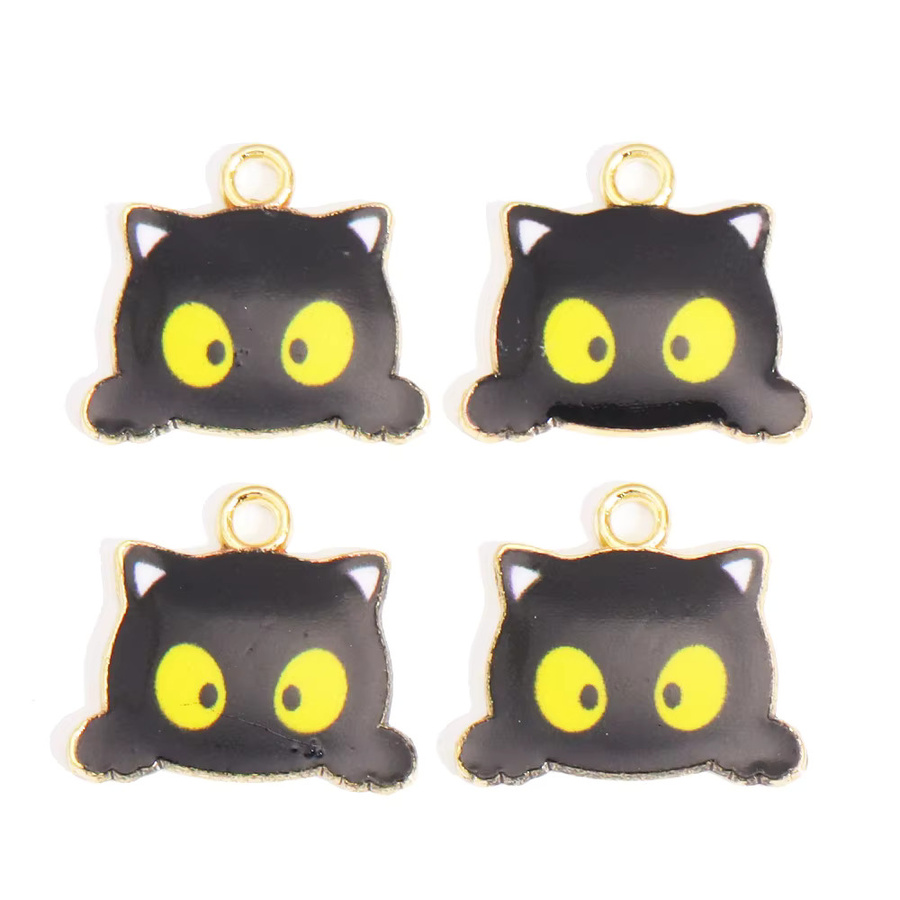 peixin Charms Emaille Katze, Metall, Kinder, Anhänger - Bild 2