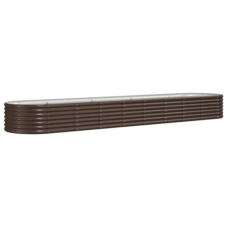 vidaXL Hochbeet aus verzinktem Stahl in Braun, B/T/H: 368 x 80 x 36 cm - Bild 2